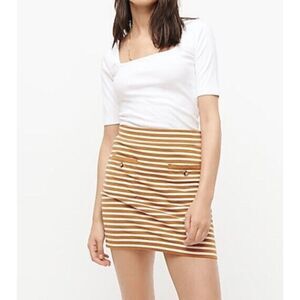 J. Crew Striped Mini Skirt in White and Tan